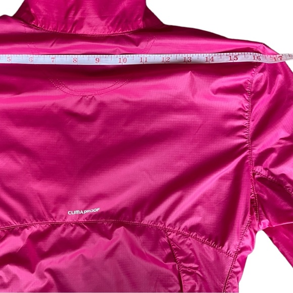 Adidas Women's Small Hot Pink Jacket Windbreaker Full Zip Reflective Strips - Picture 11 of 11